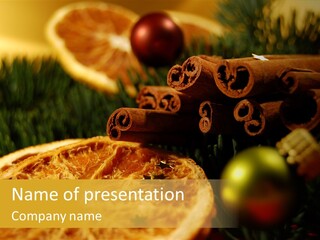 Ornament Cinnamon Decoration PowerPoint Template