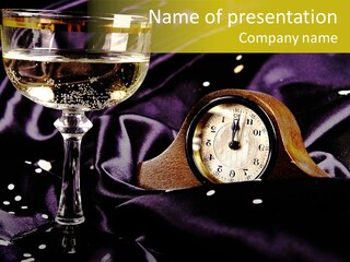 Party Gold Champaign PowerPoint Template