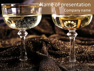 Wine Glass Champaign PowerPoint Template