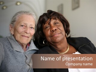 Grey Hug Elderly PowerPoint Template