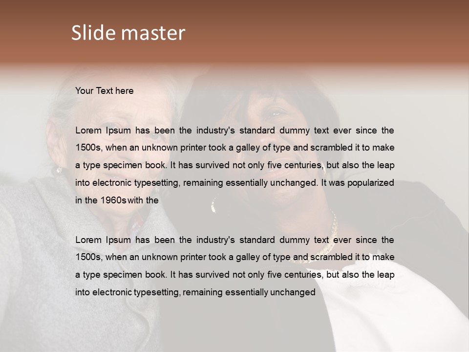 Grey Hug Elderly PowerPoint Template