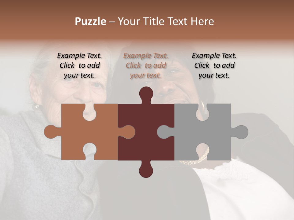 Grey Hug Elderly PowerPoint Template