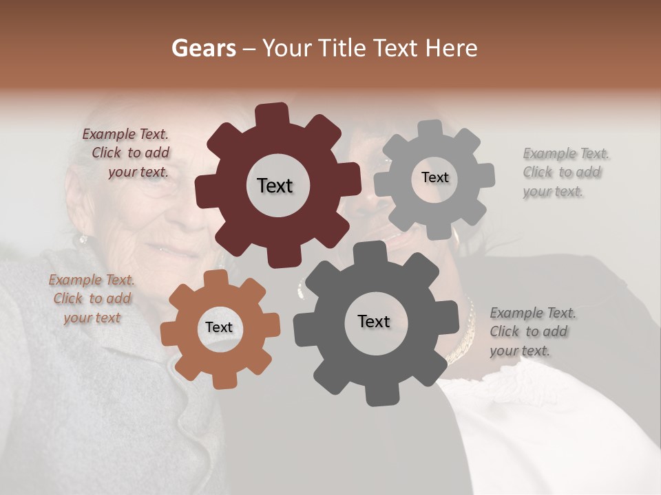 Grey Hug Elderly PowerPoint Template