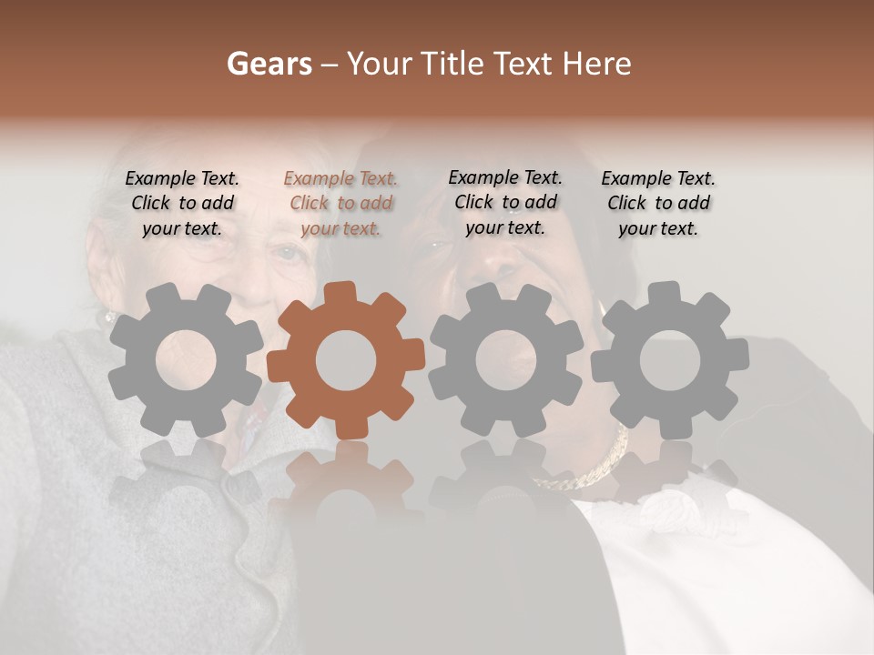 Grey Hug Elderly PowerPoint Template