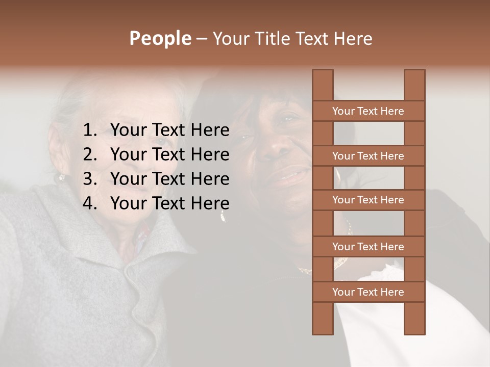 Grey Hug Elderly PowerPoint Template