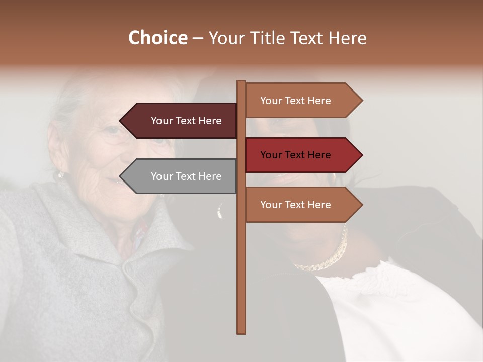 Grey Hug Elderly PowerPoint Template