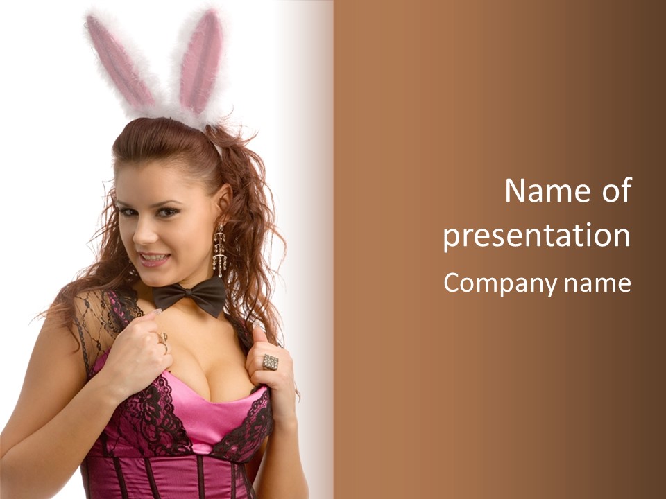 Caucasian One Fur PowerPoint Template