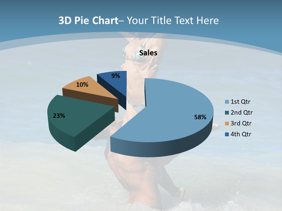 Beach Girlfriend Wet PowerPoint Template