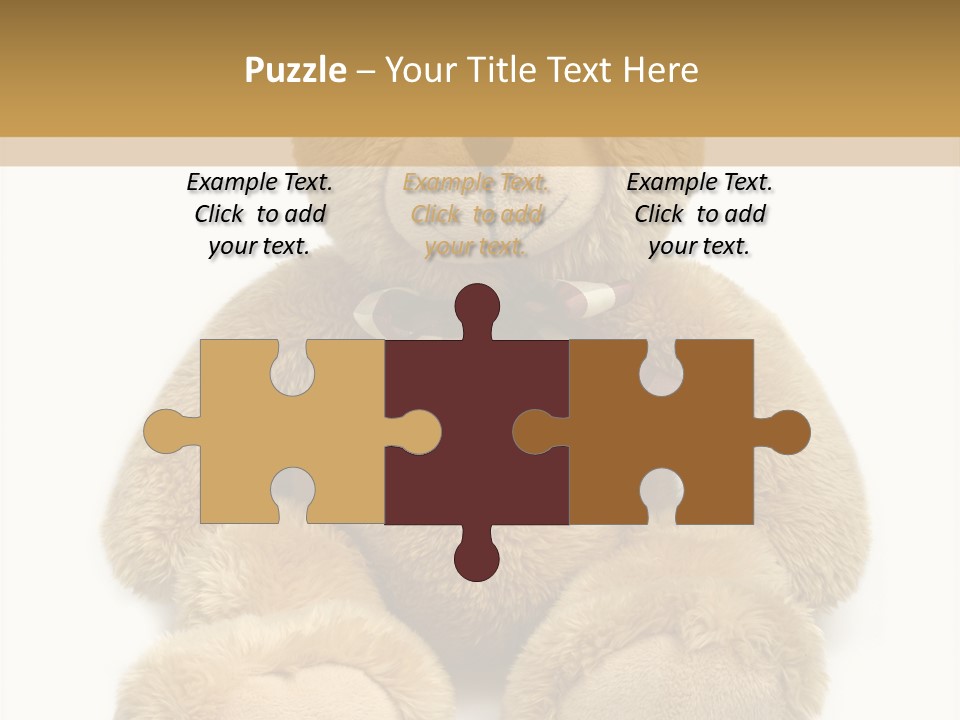 Teddie Playing Retro PowerPoint Template