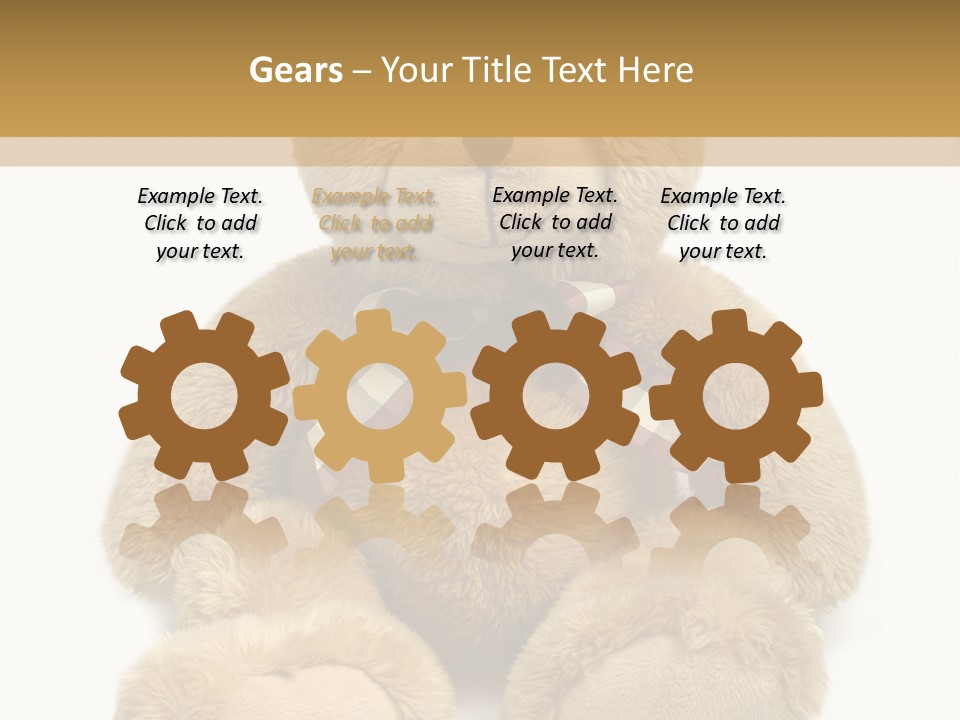 Teddie Playing Retro PowerPoint Template