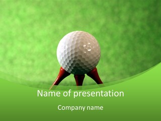 Green Golfing Sphere PowerPoint Template