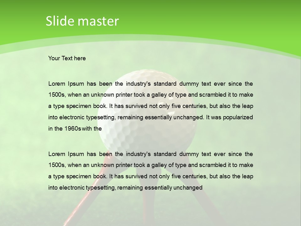 Green Golfing Sphere PowerPoint Template