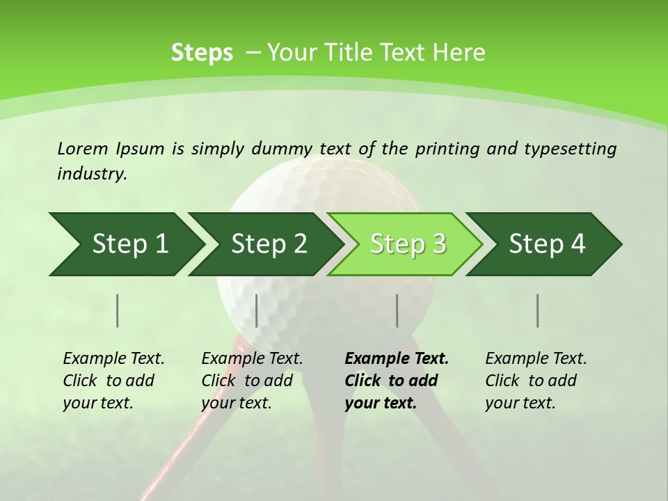 Green Golfing Sphere PowerPoint Template