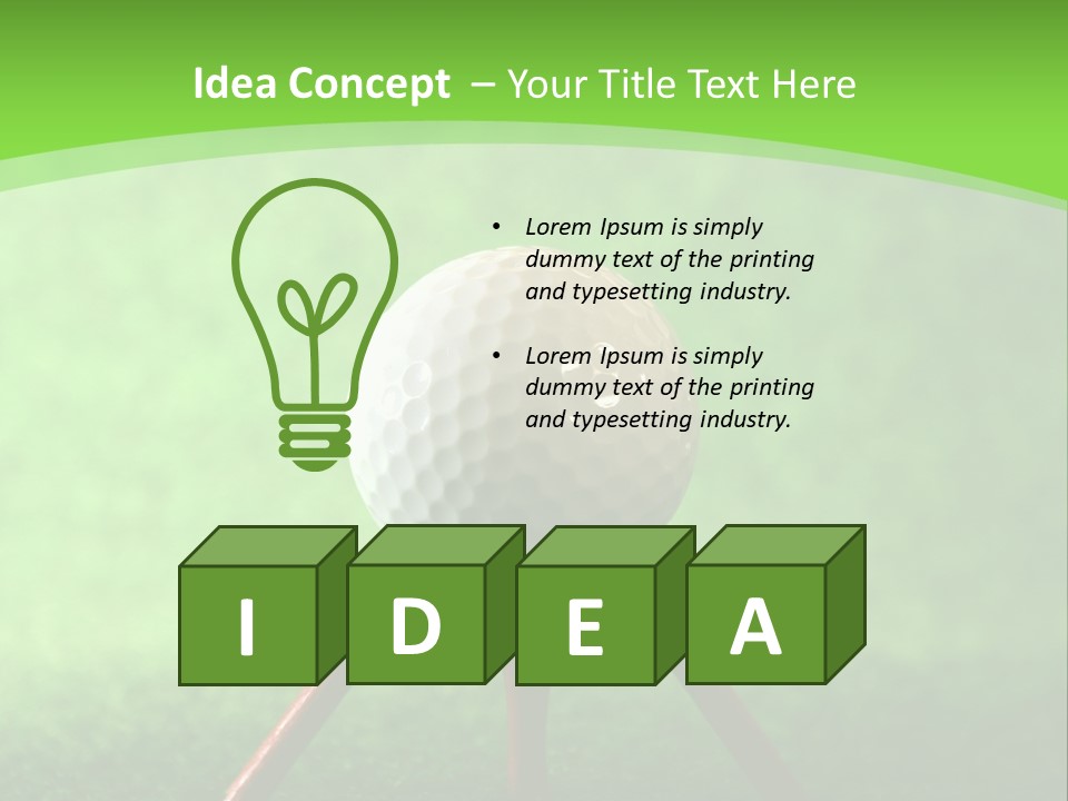 Green Golfing Sphere PowerPoint Template