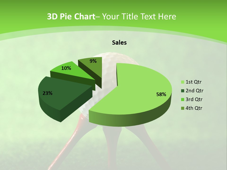 Green Golfing Sphere PowerPoint Template