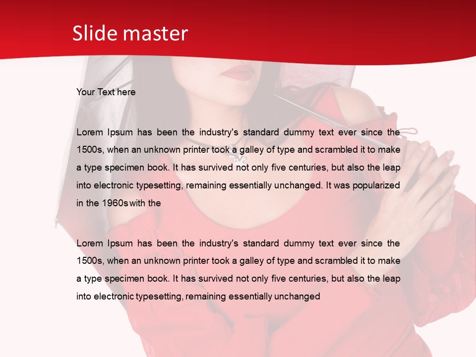 Long Wet Red PowerPoint Template