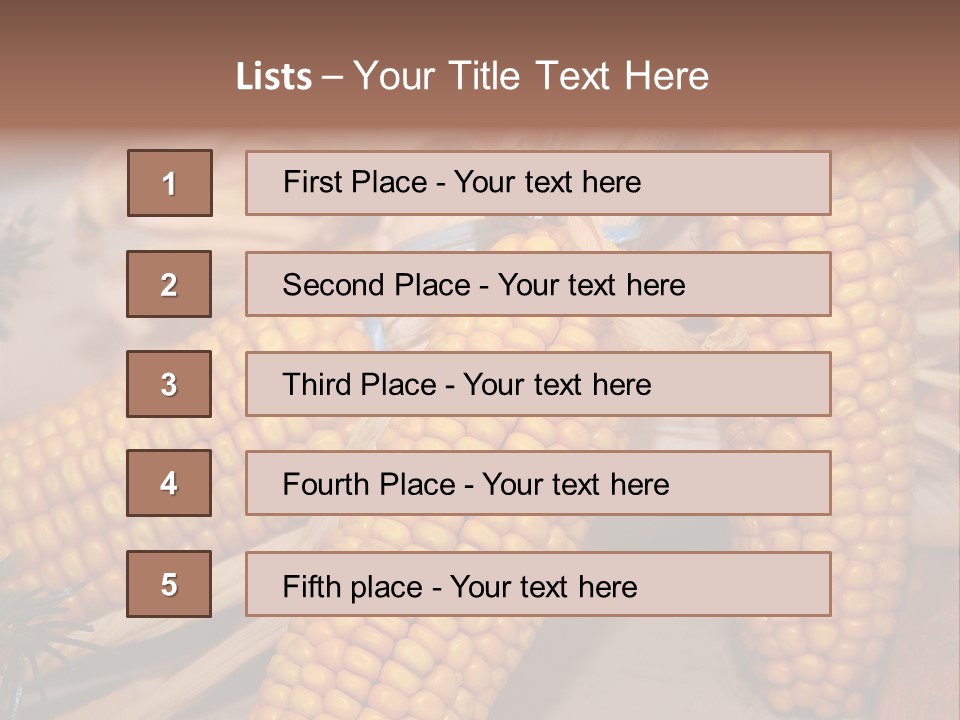 Cocktail Cob Maize PowerPoint Template