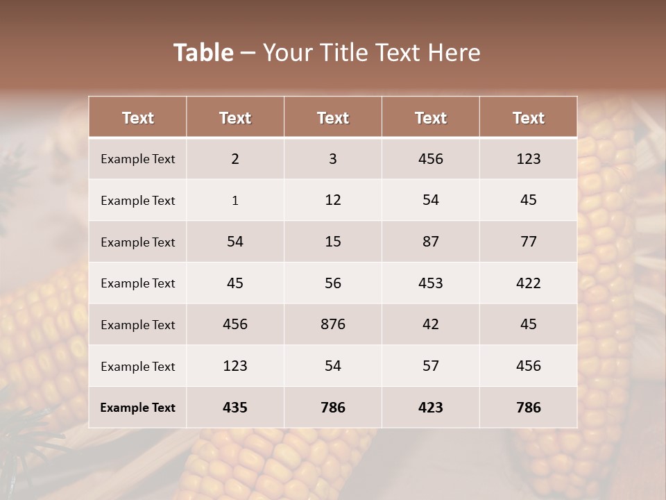 Cocktail Cob Maize PowerPoint Template