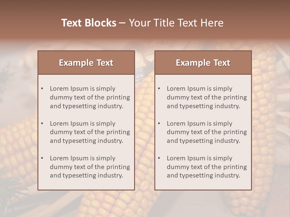 Cocktail Cob Maize PowerPoint Template
