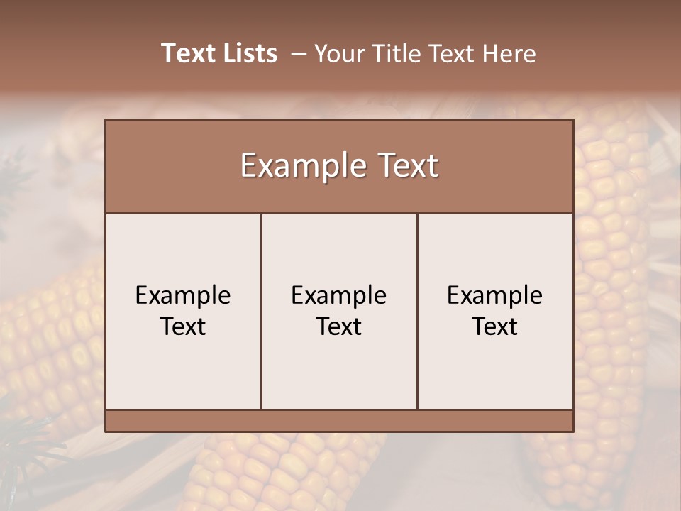 Cocktail Cob Maize PowerPoint Template