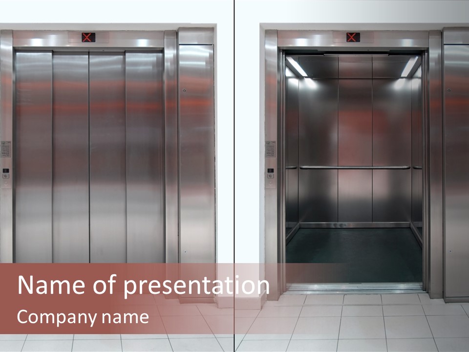 Elevator Entrance Wall PowerPoint Template