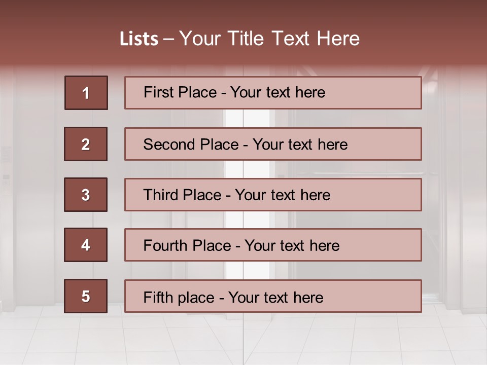 Elevator Entrance Wall PowerPoint Template