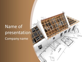 Architecture Plan Domicile PowerPoint Template