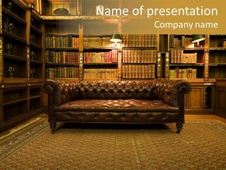 Room Vintage Cabinet PowerPoint Template