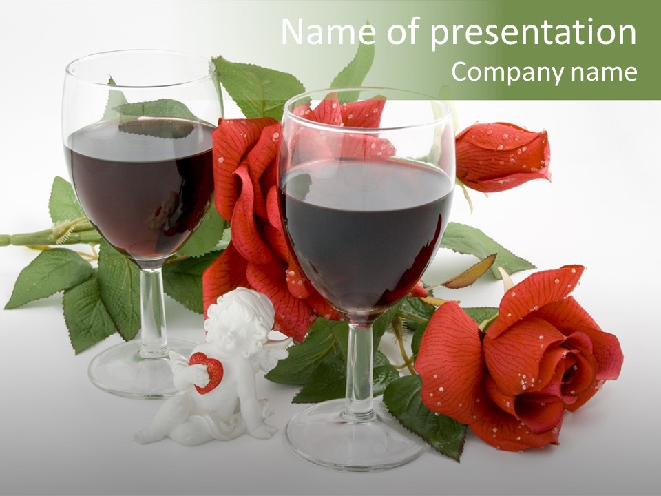 Flower Glass Red PowerPoint Template