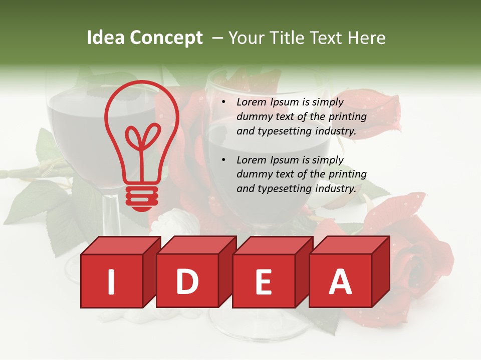 Flower Glass Red PowerPoint Template