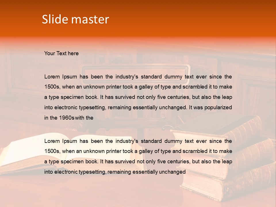 Retro Literary Desk PowerPoint Template