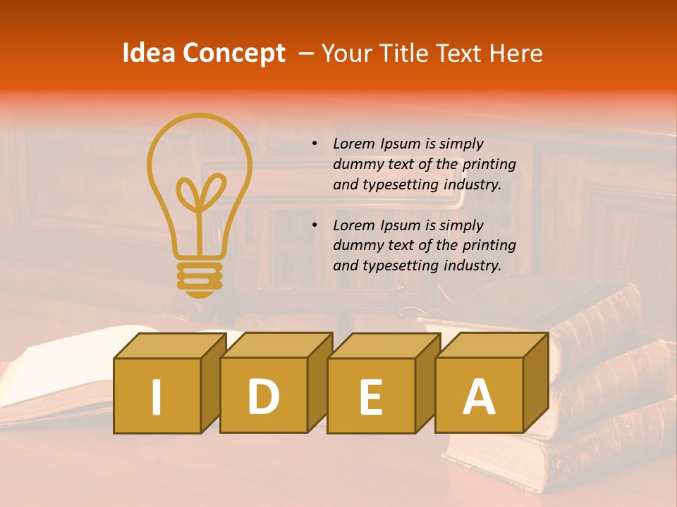 Retro Literary Desk PowerPoint Template