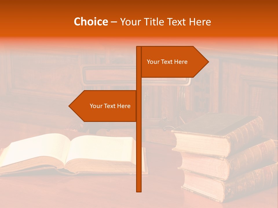 Retro Literary Desk PowerPoint Template