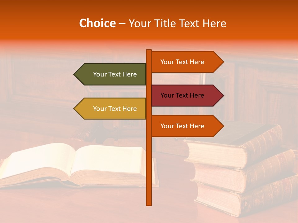 Retro Literary Desk PowerPoint Template