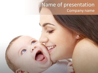 White Mother Woman PowerPoint Template