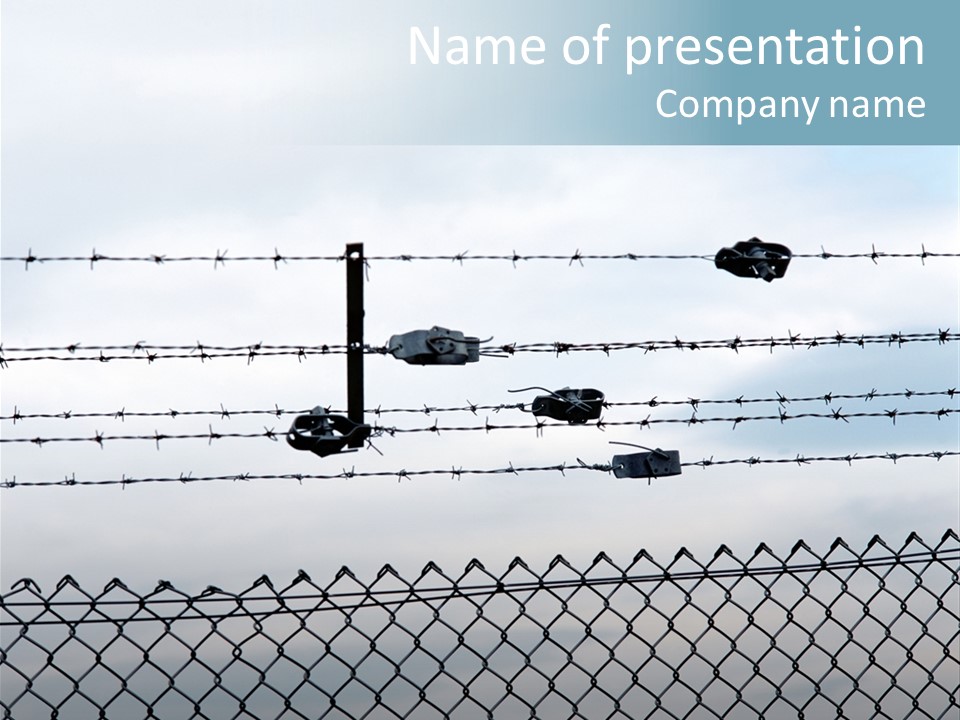 Wire Fences Barbed Wire PowerPoint Template