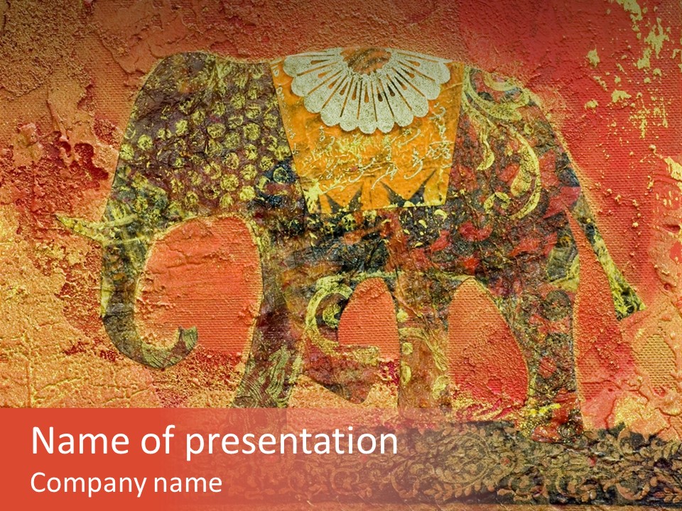 India Illustration Texture PowerPoint Template
