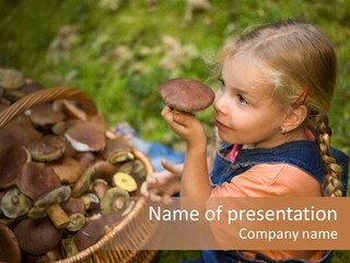 Girl Find Look PowerPoint Template