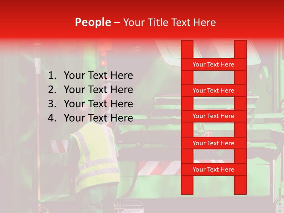 Housewife Man Truck PowerPoint Template