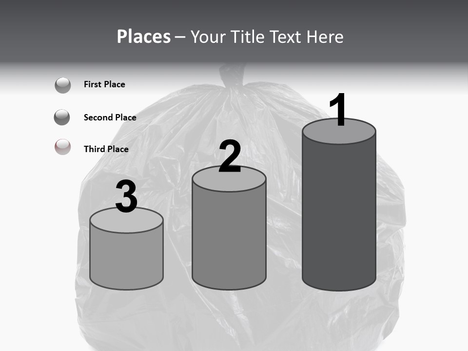 White Background Dump Bag PowerPoint Template