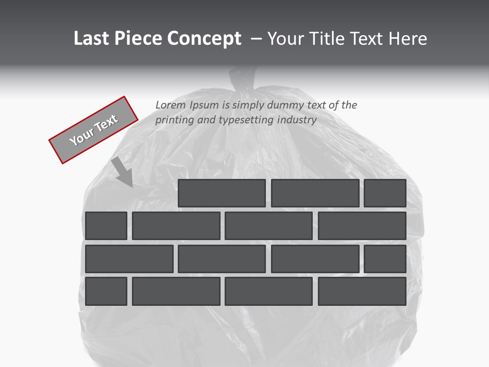 White Background Dump Bag PowerPoint Template