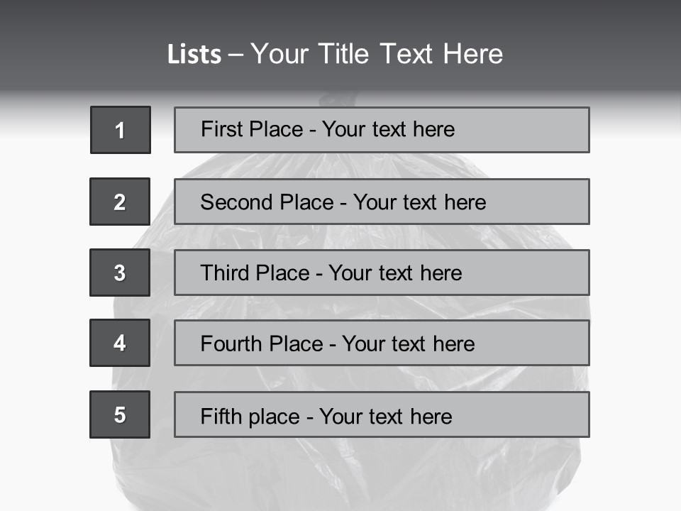 White Background Dump Bag PowerPoint Template