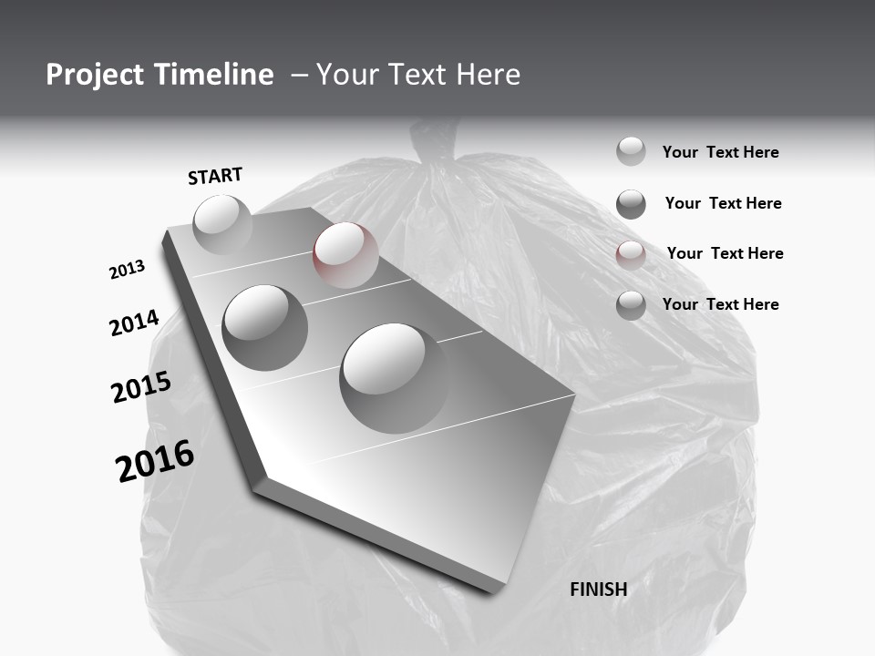 White Background Dump Bag PowerPoint Template