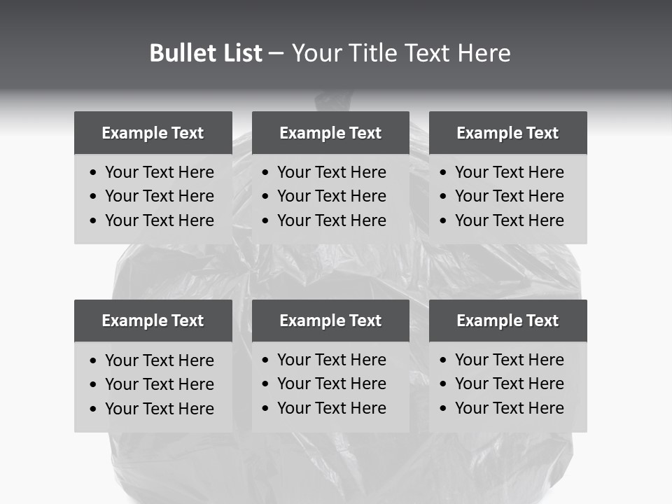 White Background Dump Bag PowerPoint Template