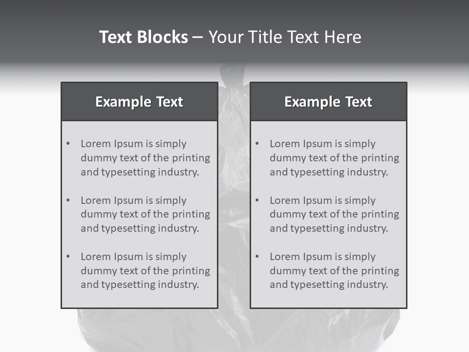 White Background Dump Bag PowerPoint Template