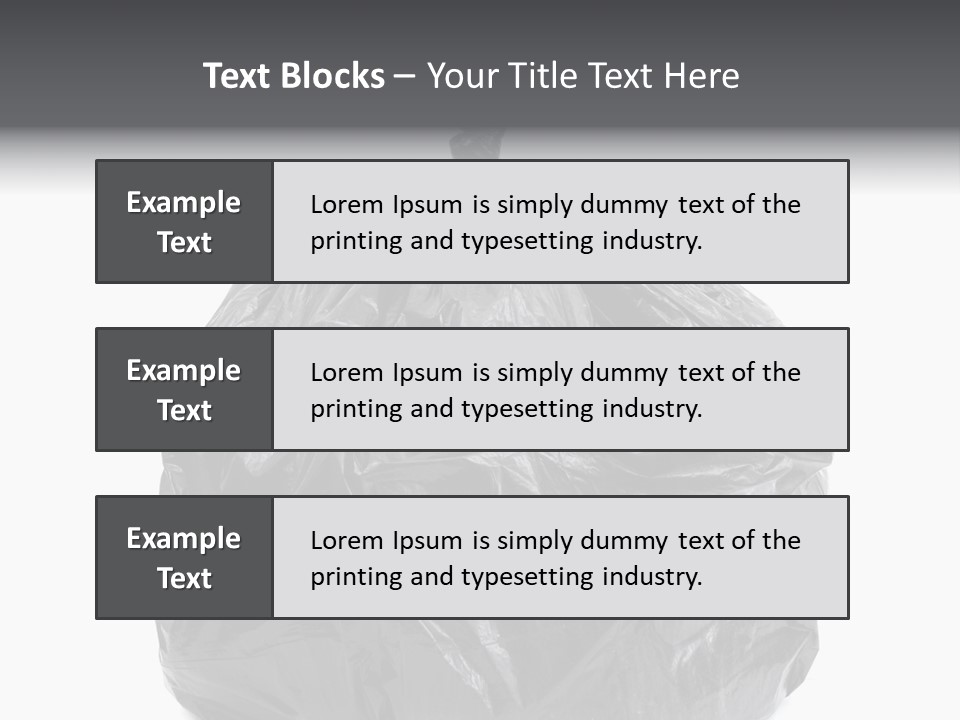 White Background Dump Bag PowerPoint Template