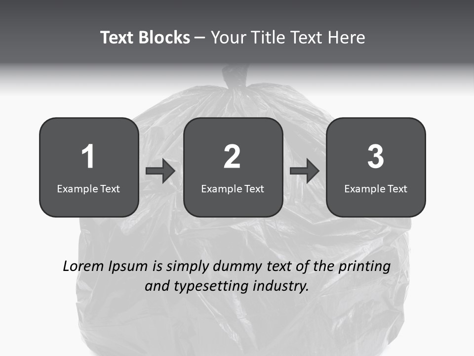 White Background Dump Bag PowerPoint Template