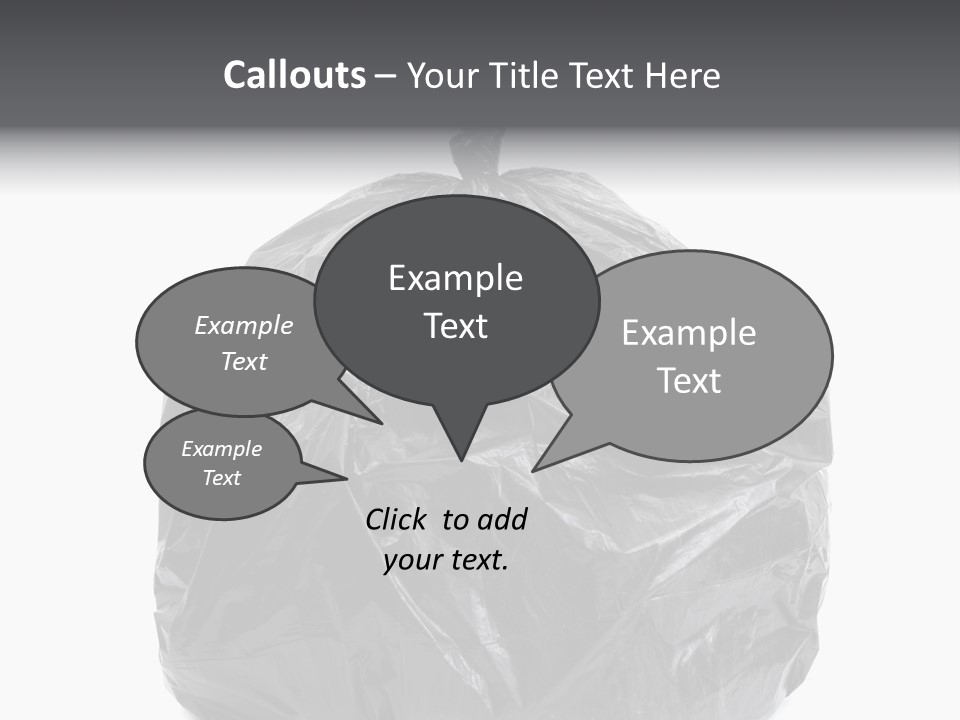 White Background Dump Bag PowerPoint Template