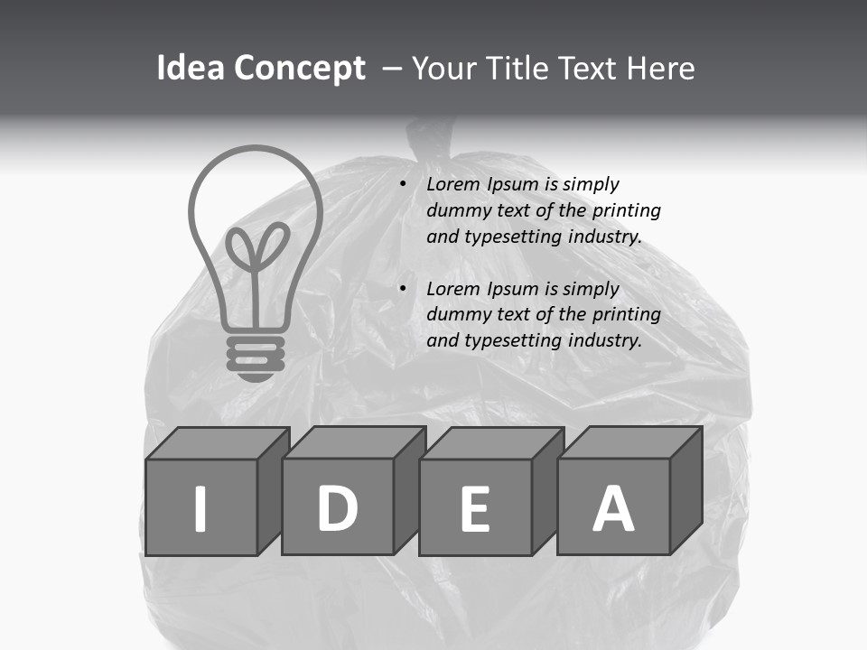 White Background Dump Bag PowerPoint Template