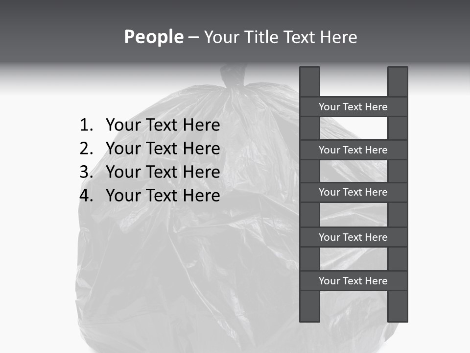 White Background Dump Bag PowerPoint Template